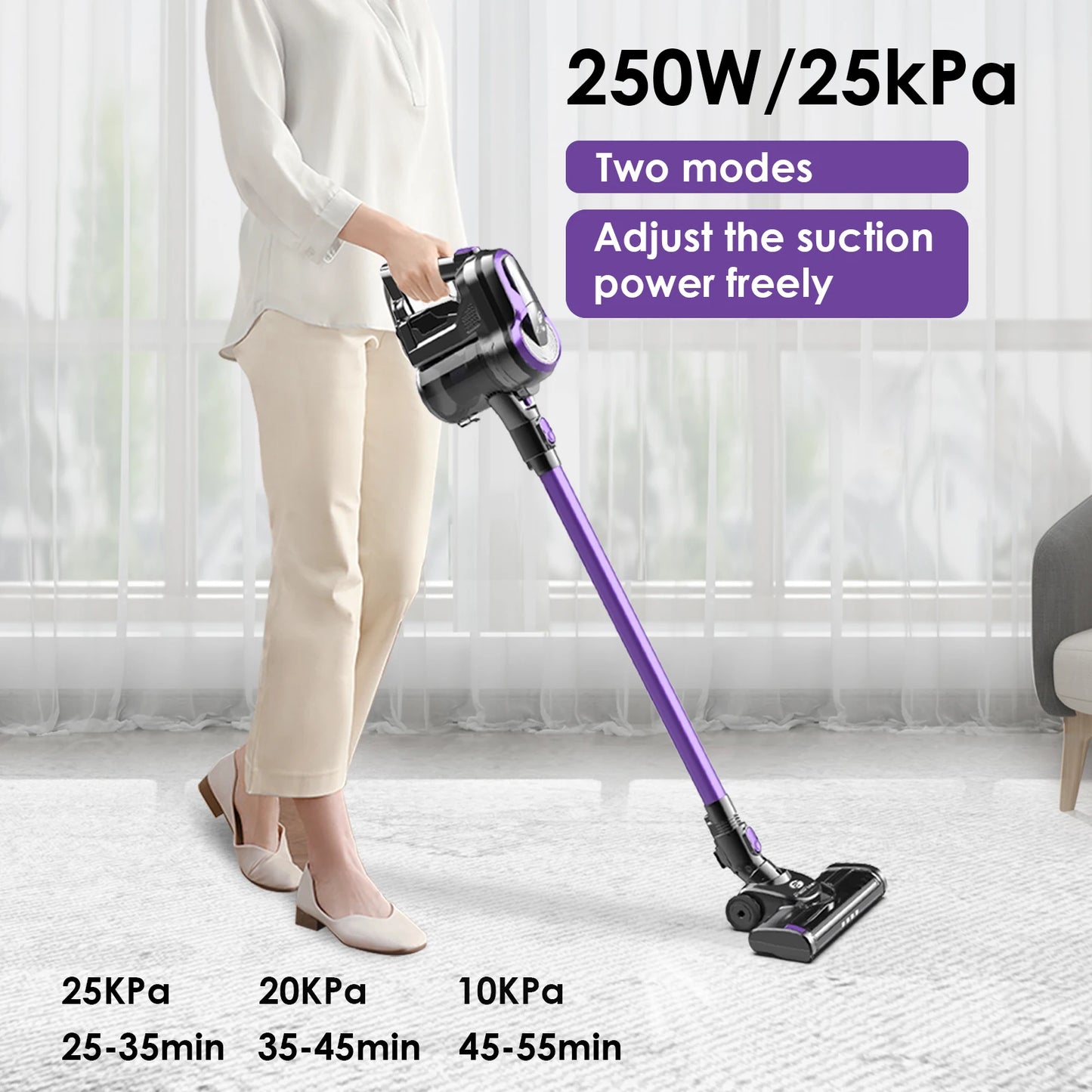 ASPIRADOR FixtFixer X6 25000Pa 250W Cordless Vacuum Cleaner Hand-held for Household Appliances, 55 Mins, 1.1L Dust Cup,Removable B