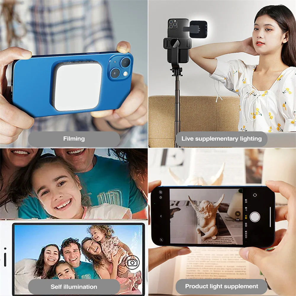 MagSafe Light Portable Selfie Light for iPhone 16 15 14 13 12 Pro Max Fill Light for Phone Computer Laptop Selfie Video Vlog