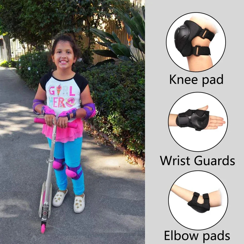 Kids Knee pads and Elbow Pads Toddler Protective Gear Set for Girls Boys with Wrist Guards 3in1 for Skating Cycling Bike Scooter