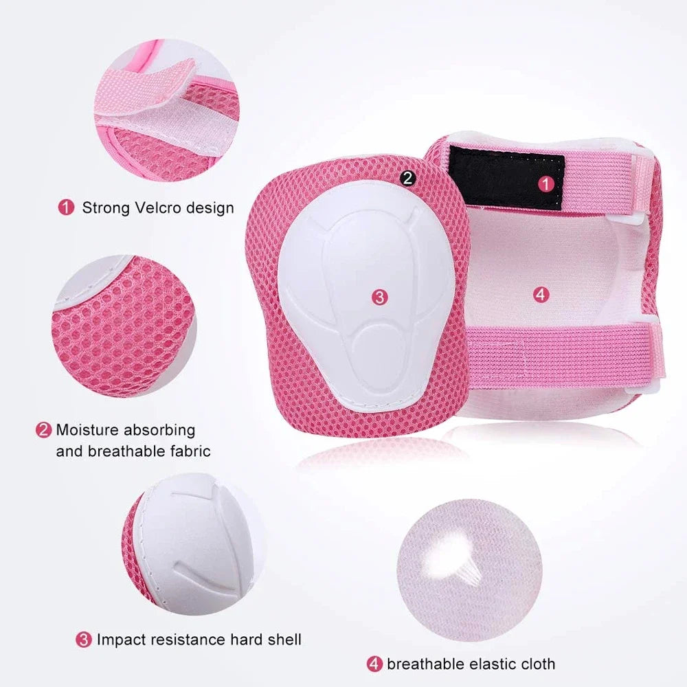 Kids Knee pads and Elbow Pads Toddler Protective Gear Set for Girls Boys with Wrist Guards 3in1 for Skating Cycling Bike Scooter