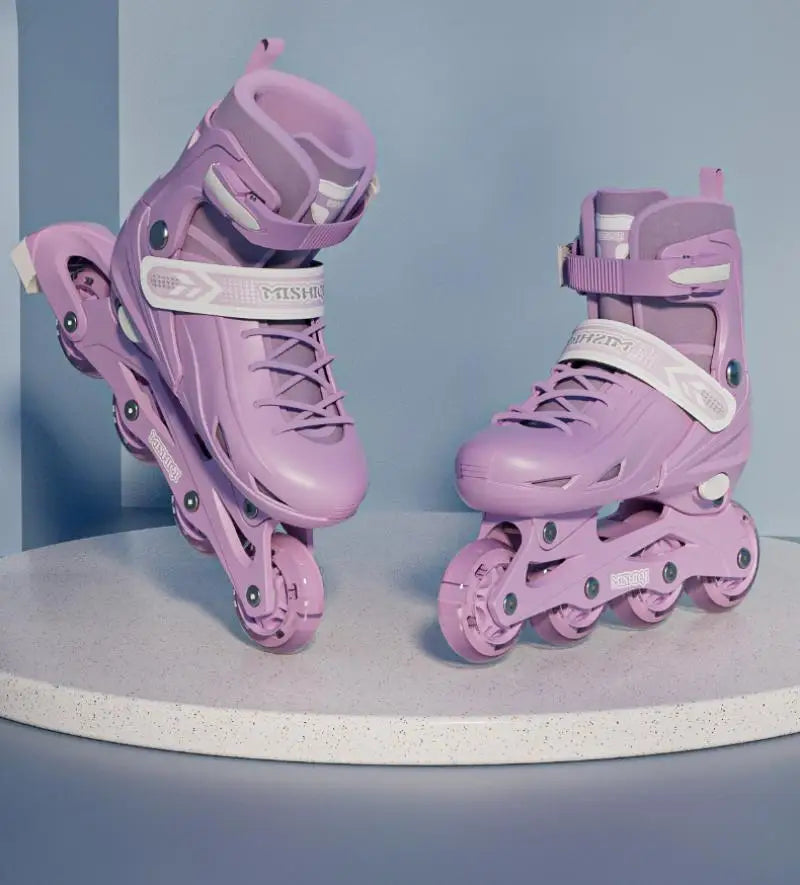 Flashing Inline Roller Skates Women Men Adjustable Size 4 Wheels Skate Shoes For Boys Girls Beginner Outdoor Skating Sneakers