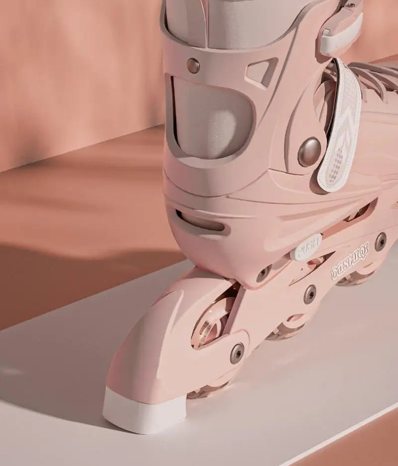 Flashing Inline Roller Skates Women Men Adjustable Size 4 Wheels Skate Shoes For Boys Girls Beginner Outdoor Skating Sneakers