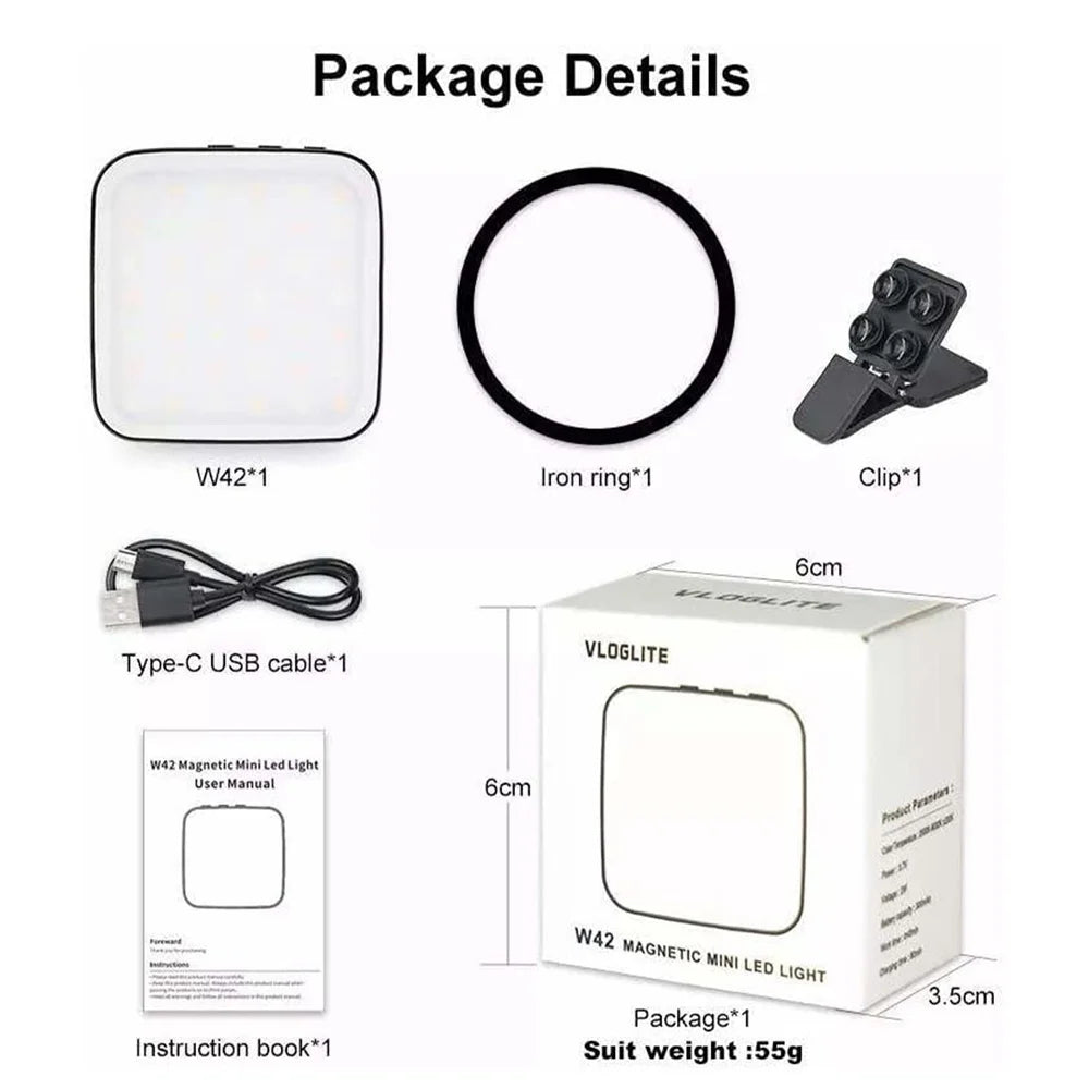 MagSafe Light Portable Selfie Light for iPhone 16 15 14 13 12 Pro Max Fill Light for Phone Computer Laptop Selfie Video Vlog