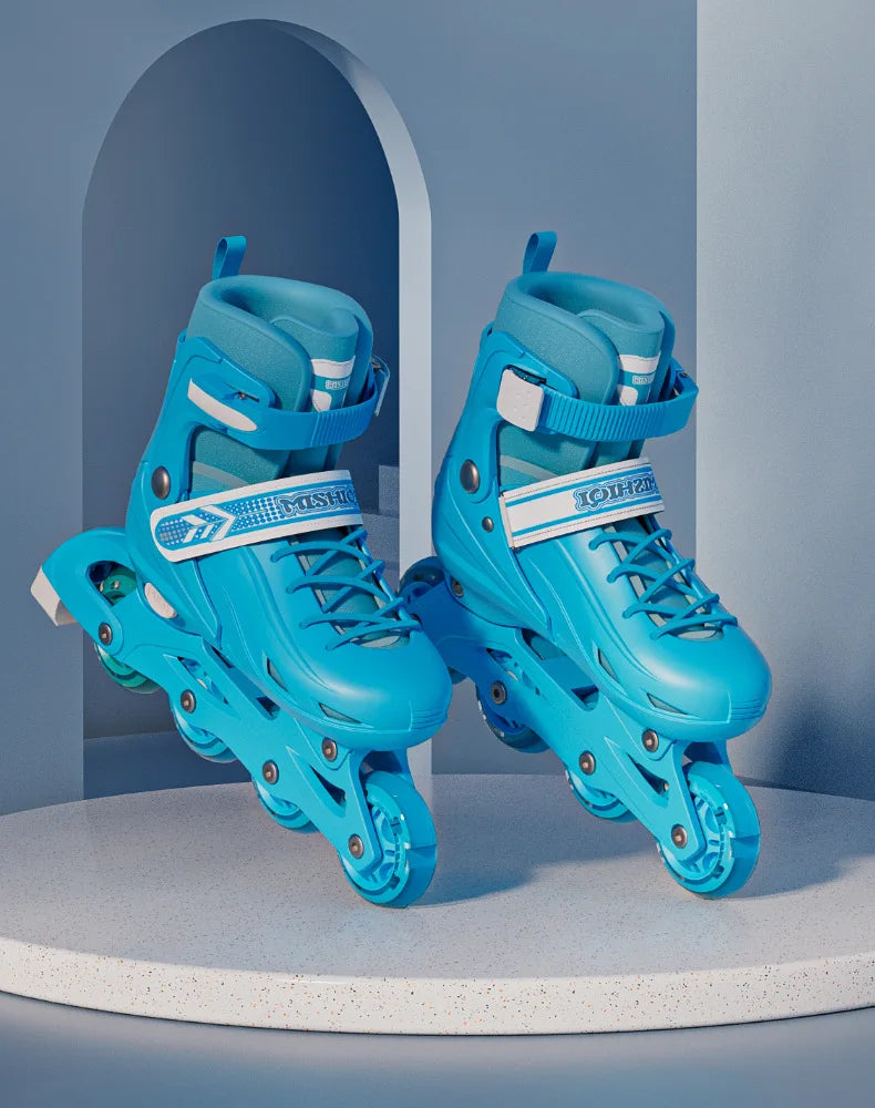 Flashing Inline Roller Skates Women Men Adjustable Size 4 Wheels Skate Shoes For Boys Girls Beginner Outdoor Skating Sneakers