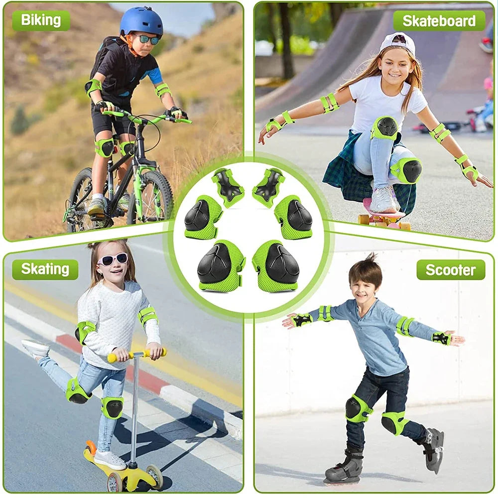 Kids Knee pads and Elbow Pads Toddler Protective Gear Set for Girls Boys with Wrist Guards 3in1 for Skating Cycling Bike Scooter