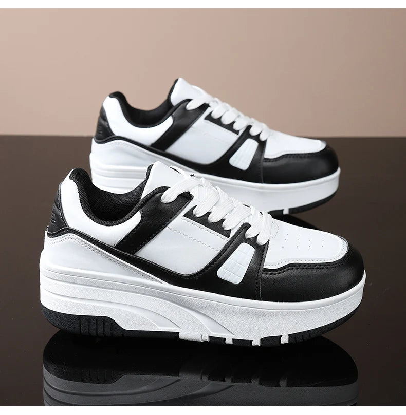 Four wheel roller shoes Boys girls walking shoes Casual outdoor sports slide and shrink school students pulleys shoes sneakers