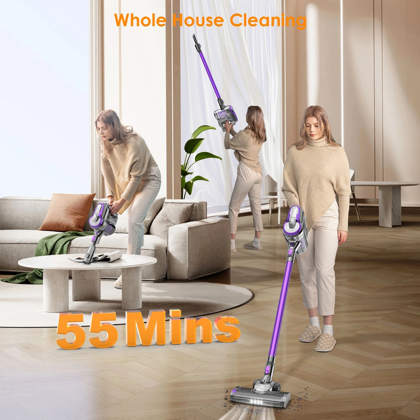 ASPIRADOR FixtFixer X6 25000Pa 250W Cordless Vacuum Cleaner Hand-held for Household Appliances, 55 Mins, 1.1L Dust Cup,Removable B