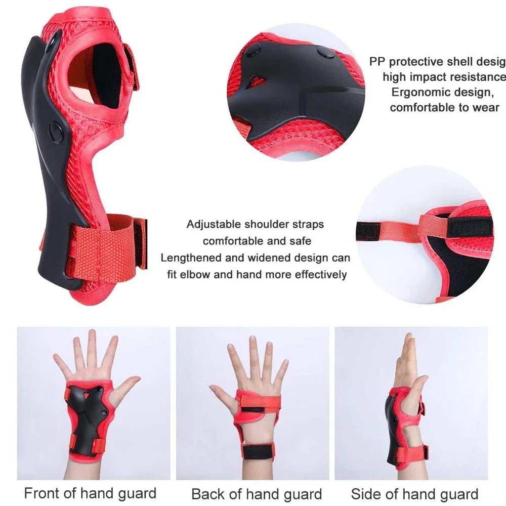 Kids Knee pads and Elbow Pads Toddler Protective Gear Set for Girls Boys with Wrist Guards 3in1 for Skating Cycling Bike Scooter