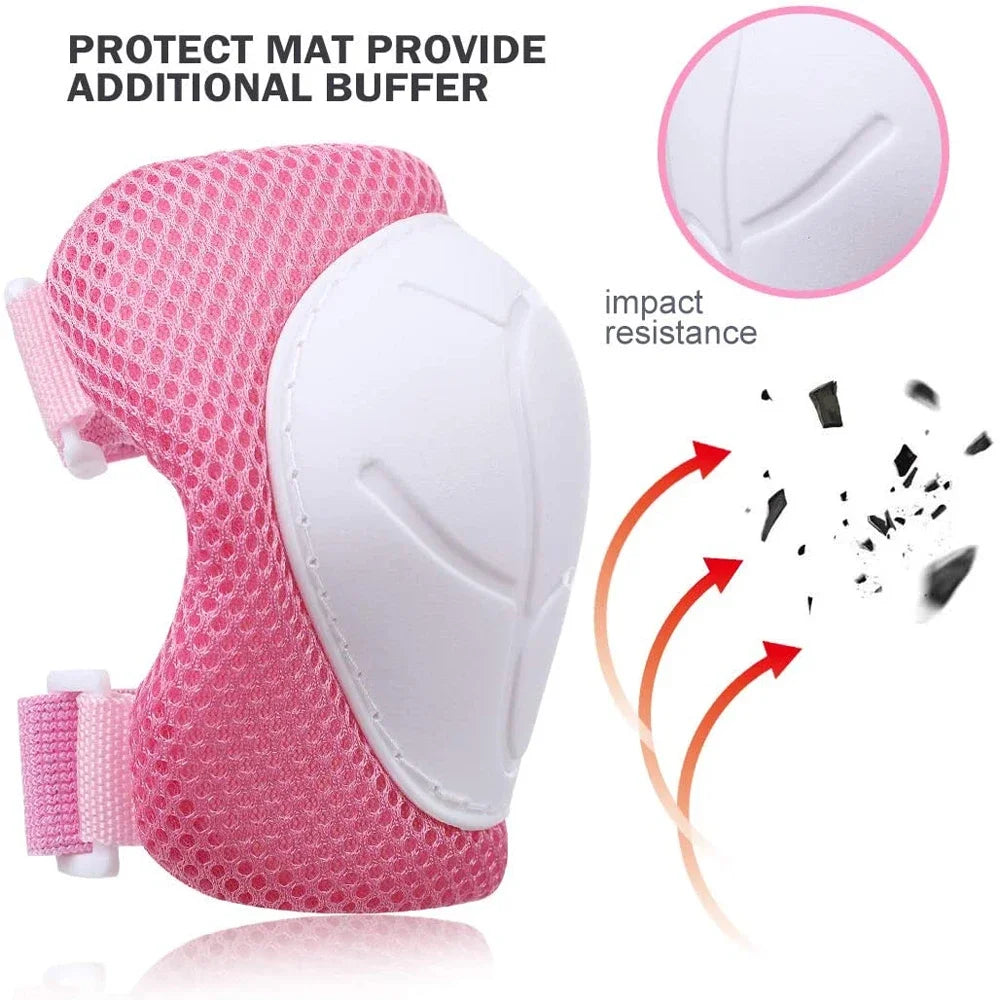 Kids Knee pads and Elbow Pads Toddler Protective Gear Set for Girls Boys with Wrist Guards 3in1 for Skating Cycling Bike Scooter